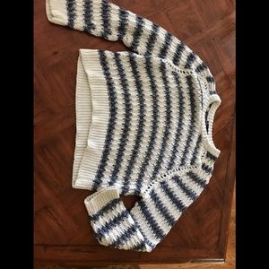 Sweater blue and white cotton linen